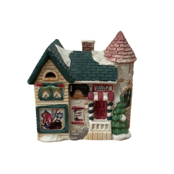 Dickens Collectables Sugar Creek County Quilt Shop Christmas Village House 1994 - Picture 1 of 8